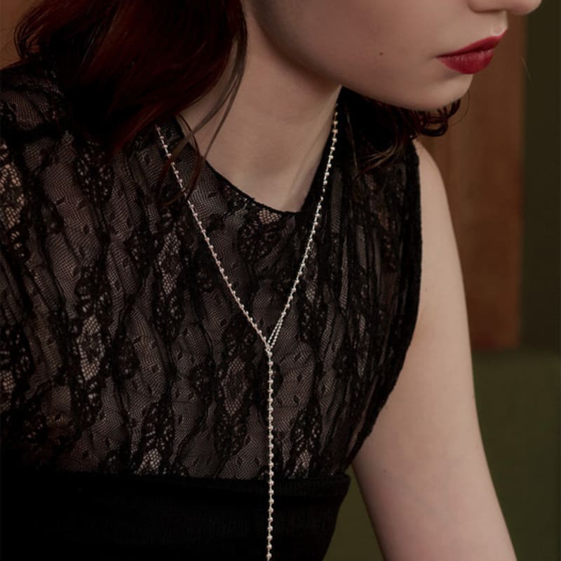 TOU SS017 Drop Ball Chain Necklace