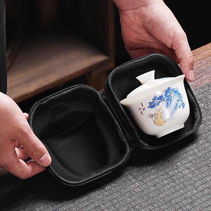 Thousand Li Rivers & Mountains Portable Ceramic Tea Set