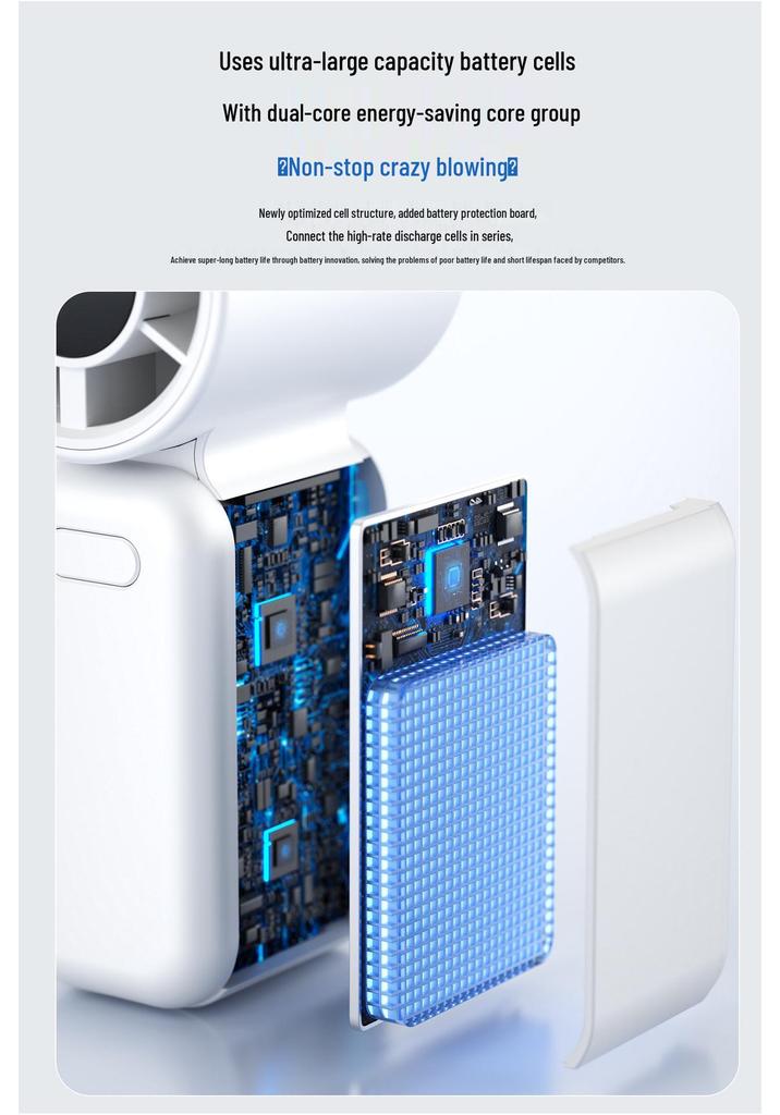Portable USB High-Speed Turbine Fan - Compact Handheld Semiconductor Cooling Fan for Home Use