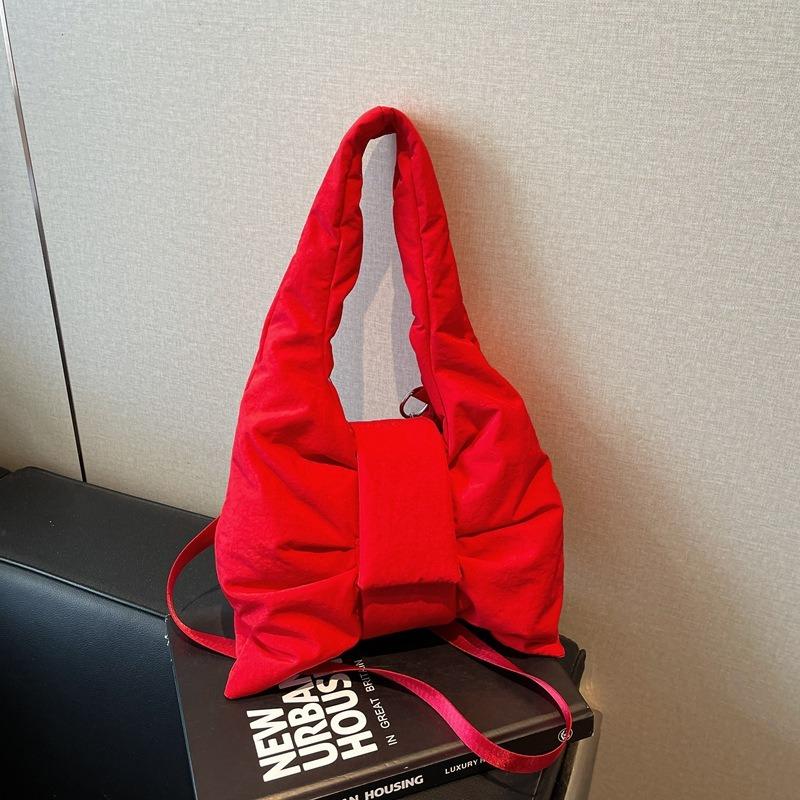 Casual large-capacity nylon cloth bag women's new versatile bow shoulder bag commuter messenger bag