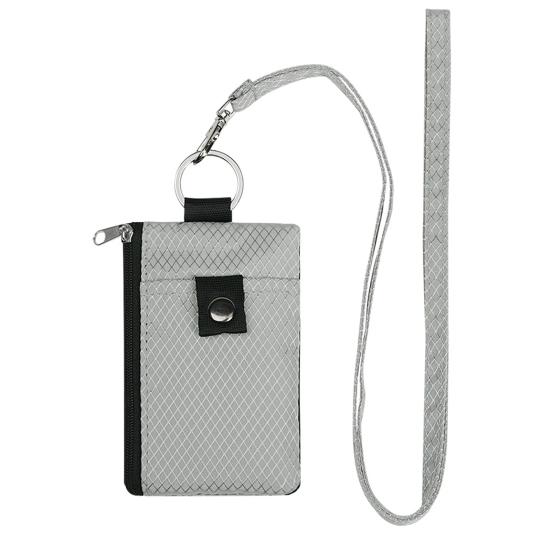 Neck Hanging Card Holder with Lanyard Student ID Sleeve Transparent Window Waterproof Zipper Closure Lightweight Change Coin Purse RFID Blocking