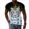 T-shirt imprimé Animal tigre en 3D, décontracté, tendance, style Hip Hop, harajuku, magasin pour hommes, tendance, été