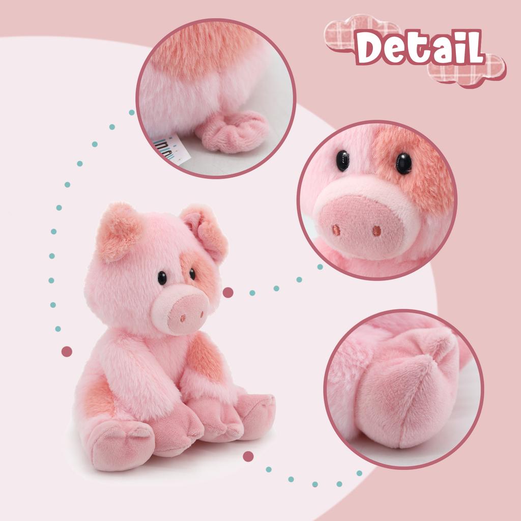Cute Pink Spotted Pig Plush Toy High Quality Soft Fleece Stuffed Animal Doll for Kids Bedroom Decoration Baby Comfort Toy