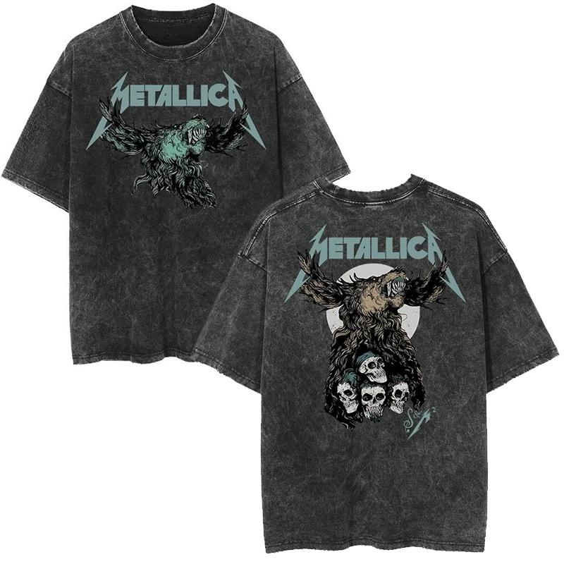 

Поп-футболка Metallica Rock Band Vintage Washed Ретро 2026 Висококласна Розкіш Для Чоловіків і Жінок Топ Y2k XXXL