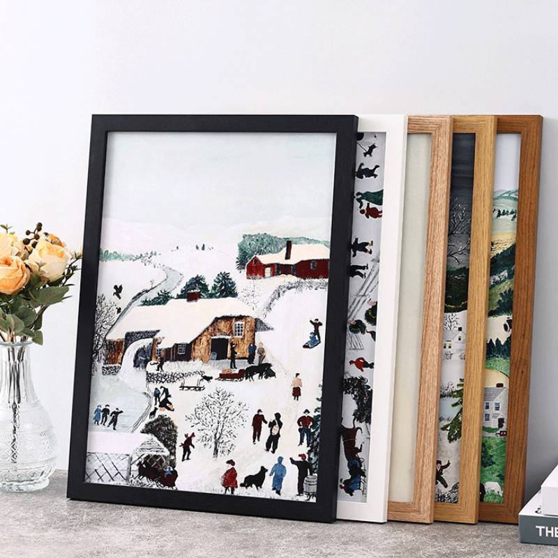 Flat Simple Wooden Outline Poster Frame Childrens Picture Frame Mounting Puzzle