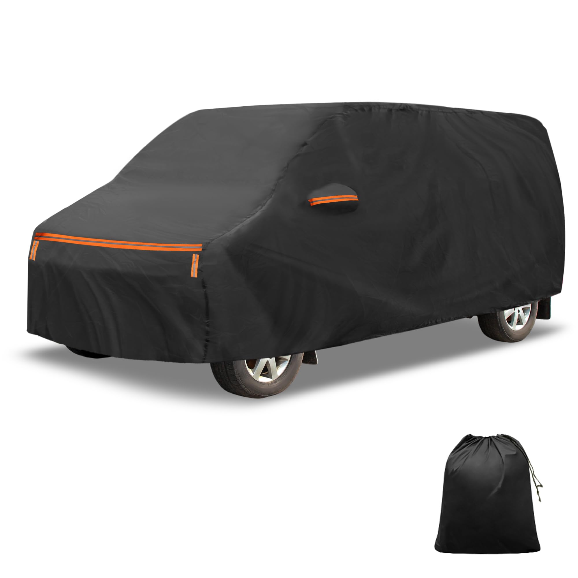 

X AUTOHAUX Чехол для автомобиля для Mitsubishi Delica D5 Спанлейс Новая водонепроницаемая ткань Флис Краска Сезон дождей Град Ветрозащита Сильный ветер Бок Ночное время чёрный