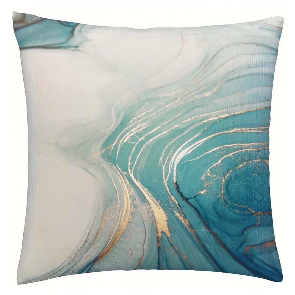 Abstract Marble Pattern Throw Pillow Case Cushion Cover Turquoise Aqua Pillowcas For Couch Sofa Bed Chair No Pillow Core Needed
