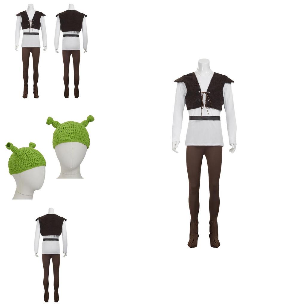 Shrek Character Costume With Vintage Style Polyester Material For Cosplay Events