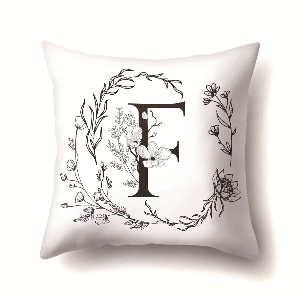 Polyester Pillowcase INS Style Garland 26 English Letter Printing Pillowcase Waist Cushion Car Seat Cover