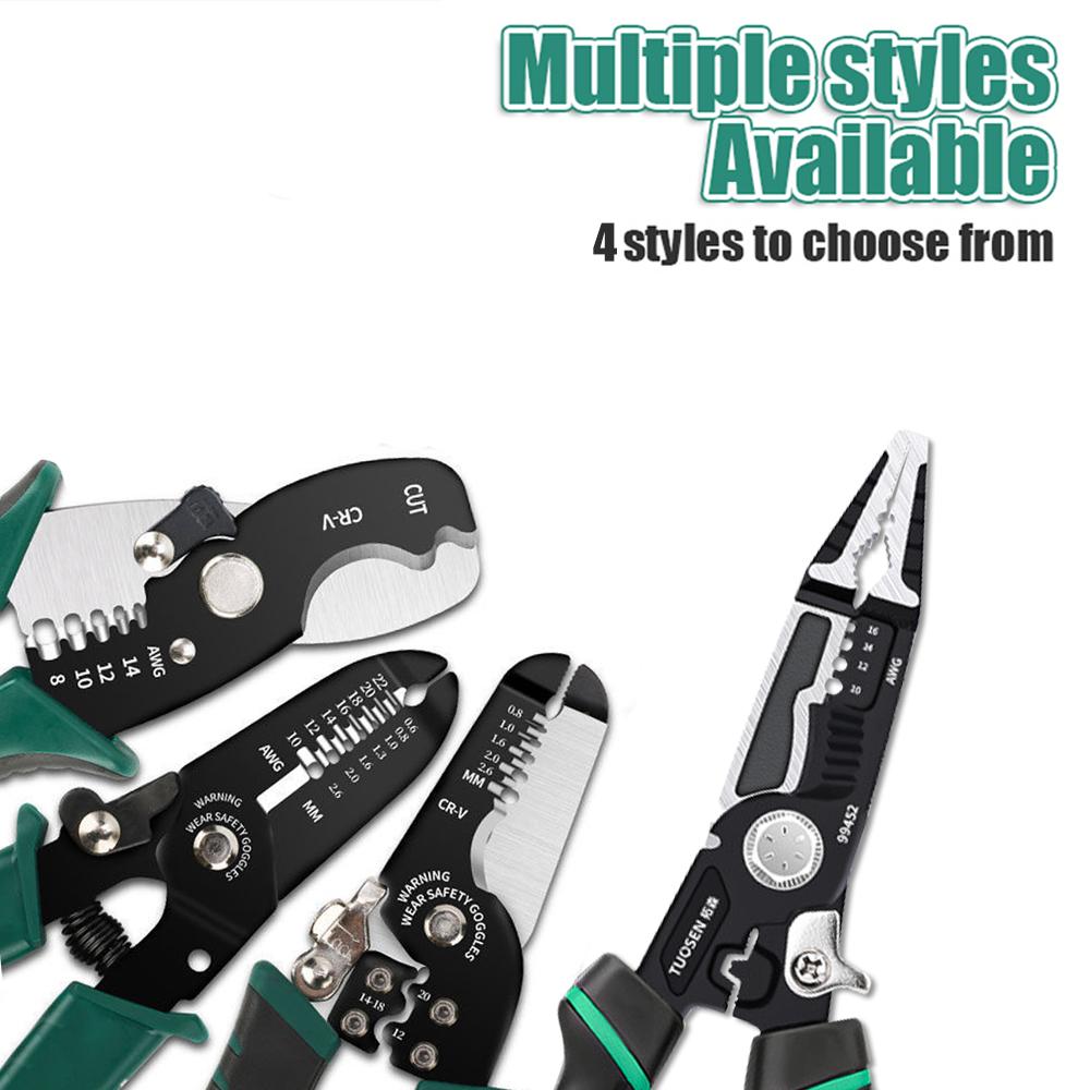 9 In 1 Wire Strippers Cutter Multi-function Nippers Sharp-nosed Peeling Pliers Electric Cable Stripping Electrician Crimpingtool