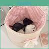 Cotton Heart Lace Round Storage Basket With Modern Design For Home Office Organization