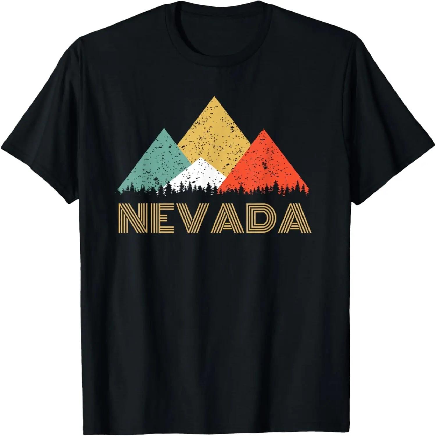 Retro Nevada Mountain T Shirt for Men Women and Kids T-Shirt S чёрный