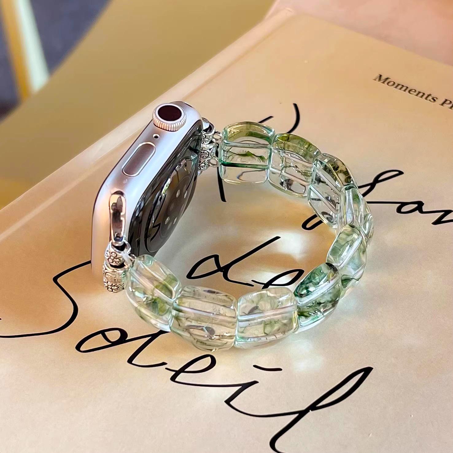 

Ремешок для умных часов для Apple Watch S9/8/7/6/5/4/3/2/1/se/Ultra, регулируемый браслет из смолы, летний кристалл для леди, девочек, женщин, 49 мм, 45 мм, 44 мм 38/40/41mm