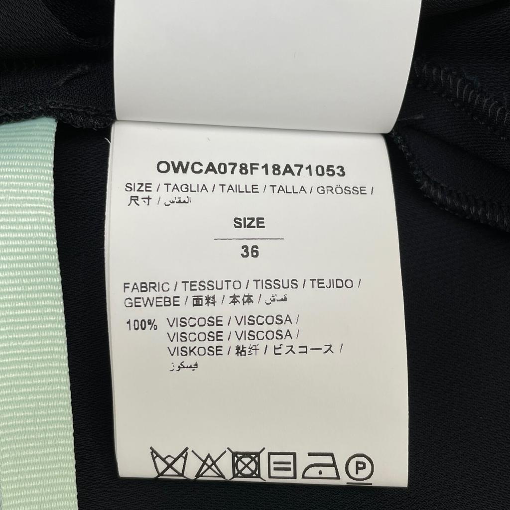 Off-White OWCA078F18A71053 Black High Waist Over Wide Pants Bottoms 36 blackUsed