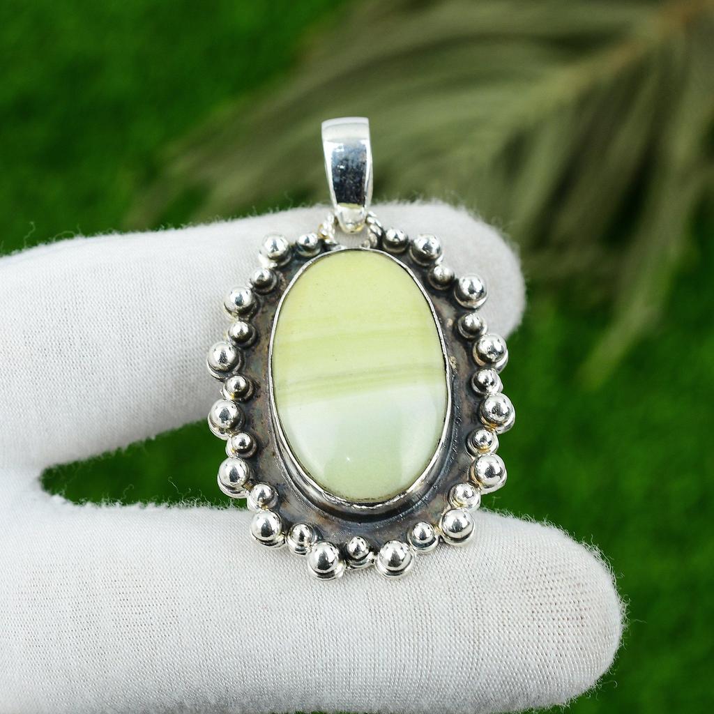 Pear Natural Imperial Jasper Bezel Birthday Anniversary New Pendant 925 Silver