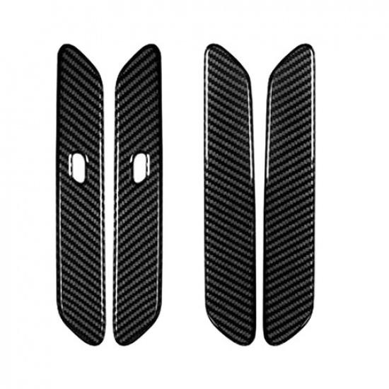Carbon Fiber Style ABS Car Side Door Handle Cover Trim For Kia EV6 -2024
