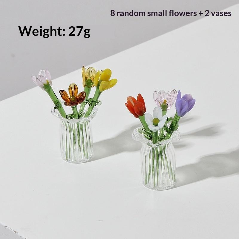 Handgefertigte Glasblumen, Glas-Simulation-Bouquet, Frische Blumenarrangement, Schreibtisch-Blumendekoration