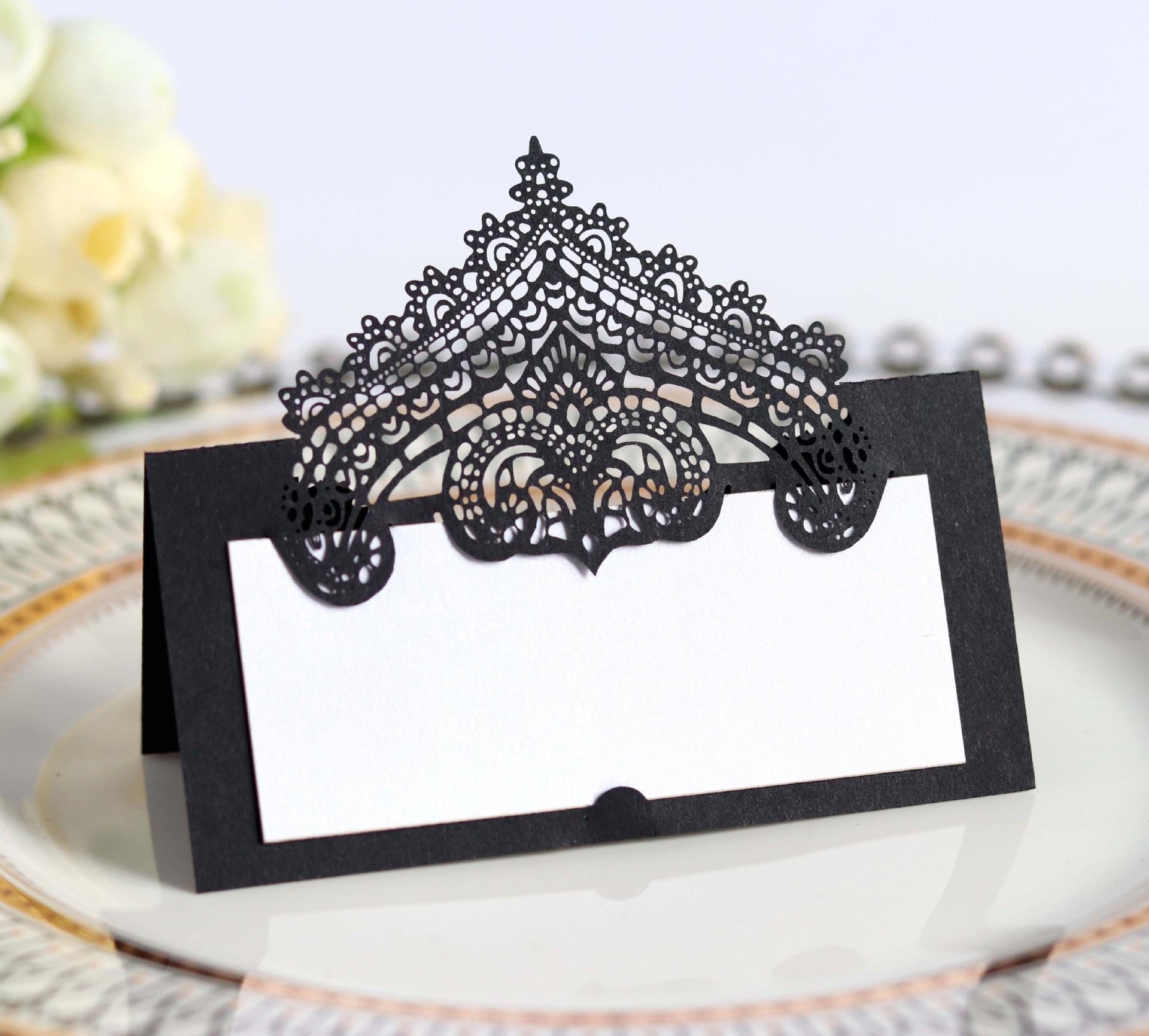 

Lace Seat Card Laser Hollow Festival Handwritten Card Wedding Seat Card Business Card Stand TableNumber Wedding Decoration Table чёрный