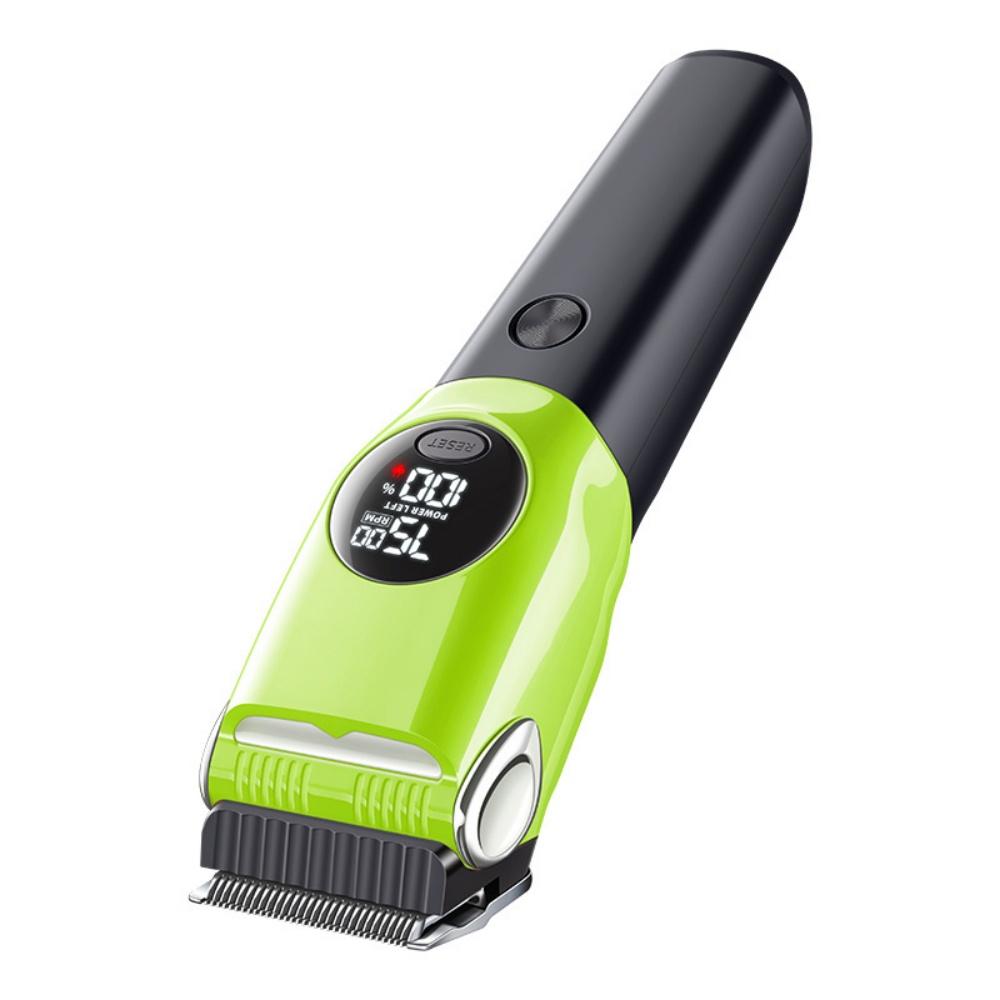 Электрическая машинка для стрижки домашних животных с цифровым дисплеем, умная электрическая машинка для стрижки кошек и собак, универсальная электрическая машинка для стрижки животных зелёный