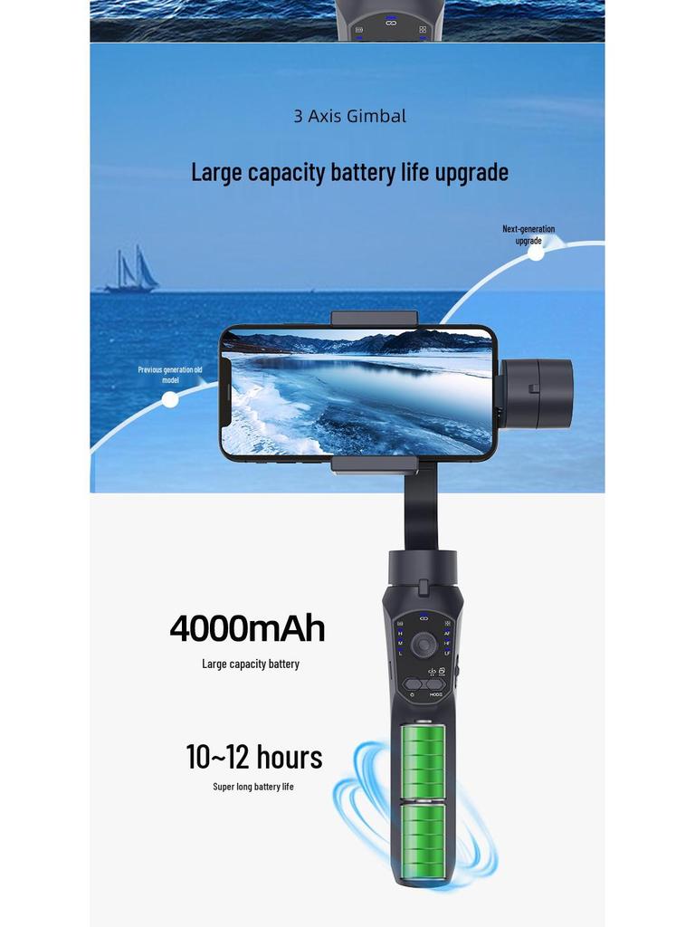 F10 PRO Handheld Gimbal Stabilizer for Mobile Phones – Anti-Shake, Three-Axis for Smooth Live Streaming and Vlogging.