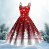 Women's Fashion Christmas Printed Sexy Strapless Gothic Cocktail Dress Punk, Vintage Dress.