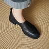 Fashion 2025 New Spring Genuine Leather Women Shoes Round Toe Women Pumps Brogue Designs Shoes for Women Med Heel Loafers Ladies Shoes