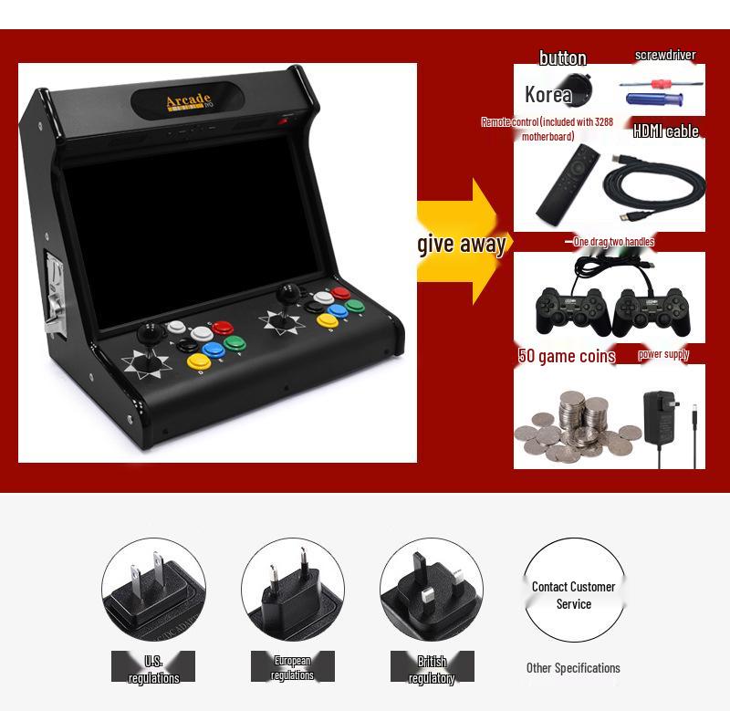 18.5" Coin-Operated/Scan-Code Nostalgic Pandora Retro Home Arcade Console