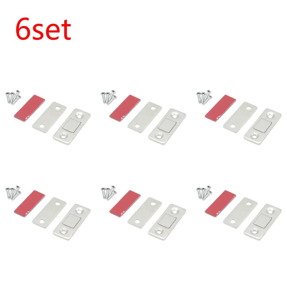 10-1Set Magnetic Cabinet Catches Door Stops Magnet Catch Adhesive Drawer Ultra Thin Cabinet Door Closure with Screw