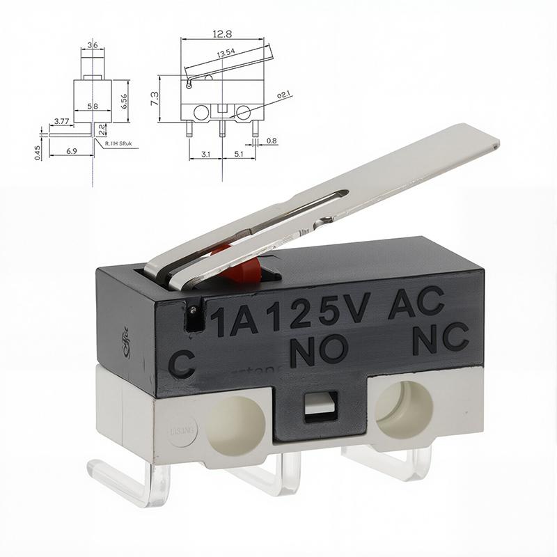 20PCS Mini Micro Limit Switch C NO NC 3 Pins PCB Terminals SPDT 1A 125V Roller Arc Lever Snap Action Push Micro Mouse Switches