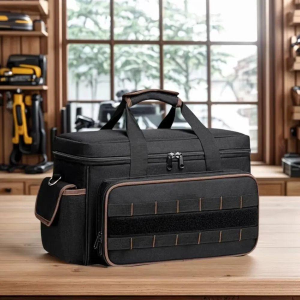 Black Fabric Tool Organizers Bag Large Capacity Construction Tool Bag Tool Bag  Electrician