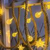 LED Solar Star Sphere Hemp String Lights for Garden and Balcony Decor
