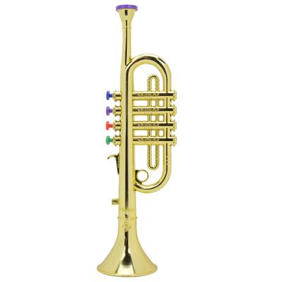 Kid Trumpet Golden Coated Plastic Children Preschool Music Gift Wind Instrument Wind Instrument