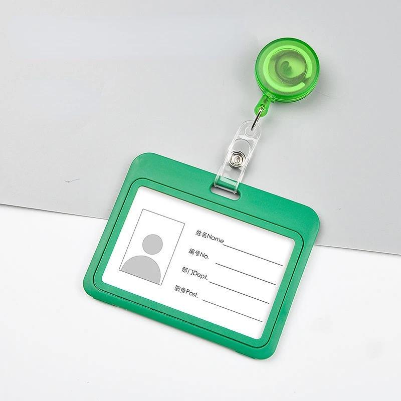 1pc Retractable Badge Card Holder Nurse Doctor Work Identity Badge ID Name Card Holder School Office Supplies
