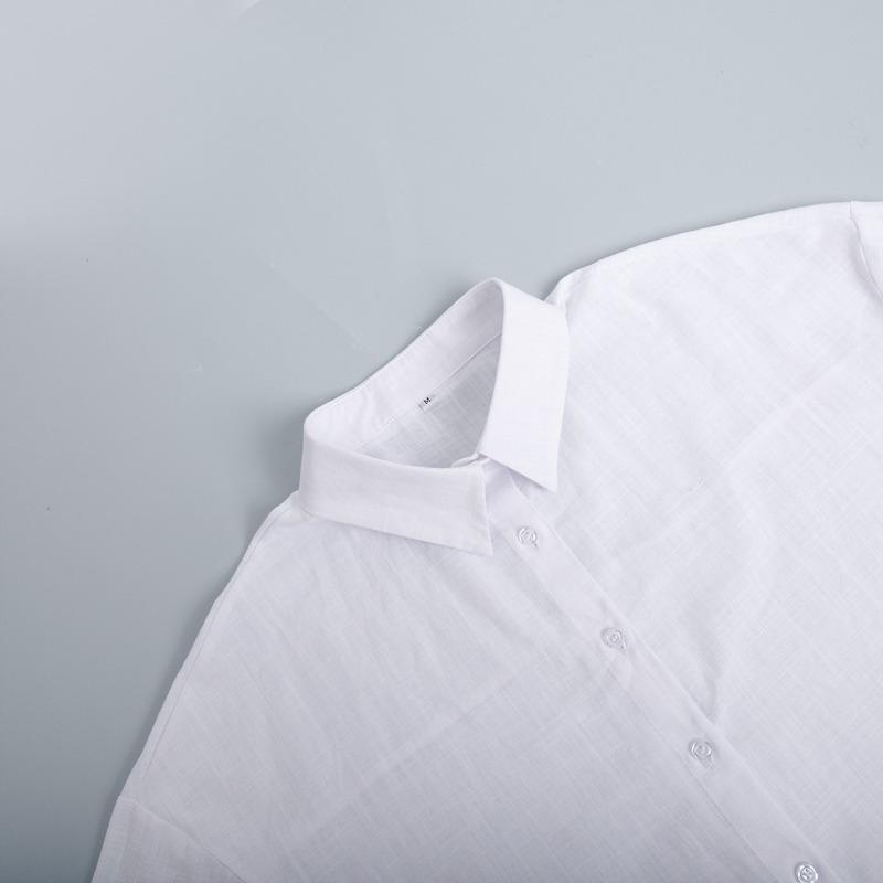 Women Casual Solid Color Cotton Linen Shirt Pants Suits Fashion Single Breasted Blouses Elastic Waist Pants Set Spring Loose Outfits