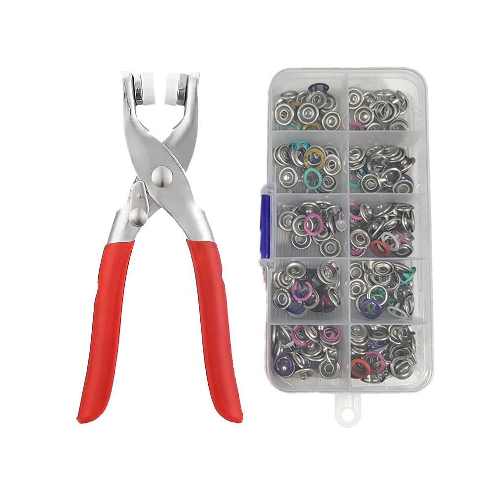 1 Set Grommet Eyelet Plier Set, Eyelet Hole Punch Pliers Kit With 100sets  Metal Eyelets, Grommet Tool Kit For Leather Craft