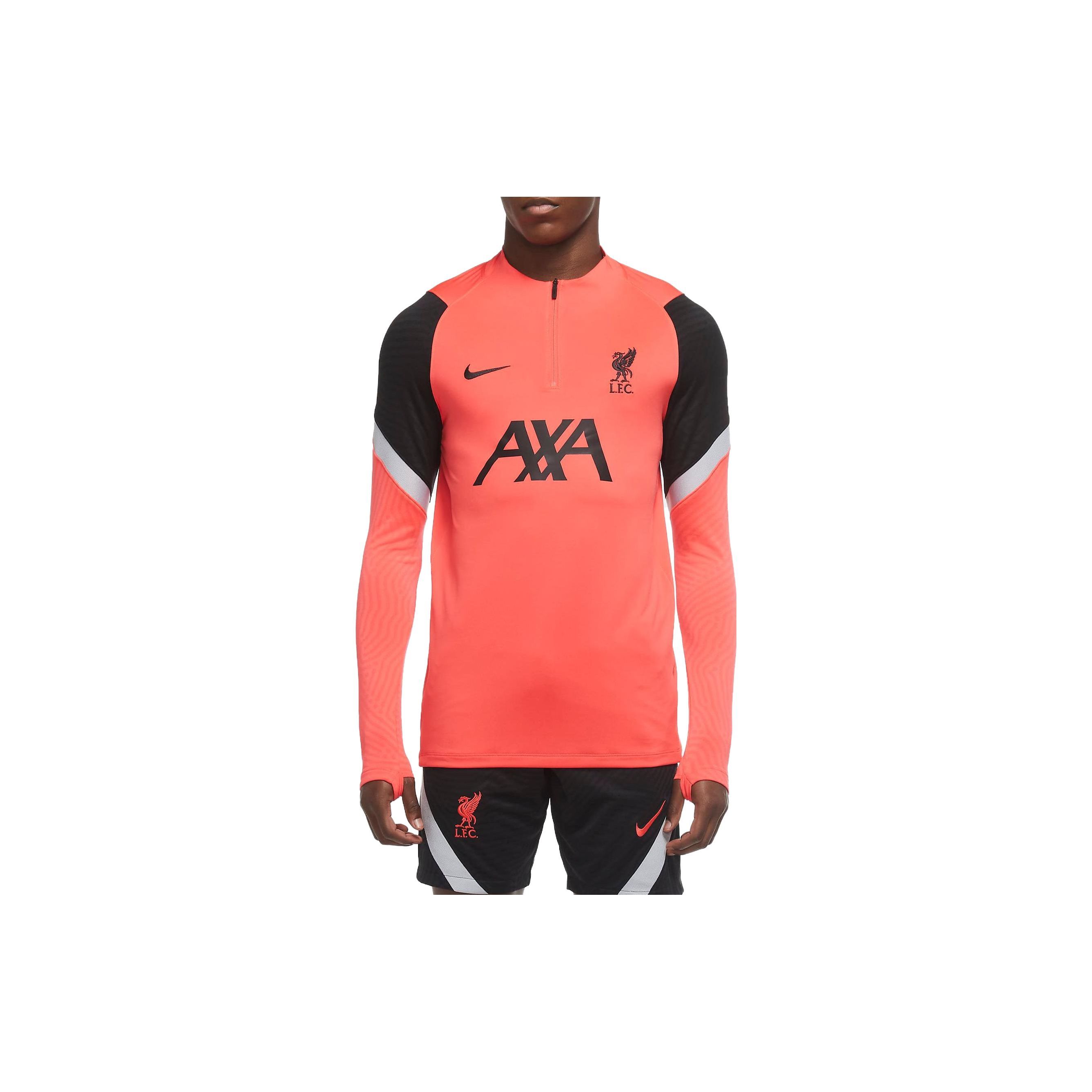 

Nike Liverpool FC Strike Letter Print Crew Neck Long Sleeve Football Shirt Men tops Orange CZ3308-644 M