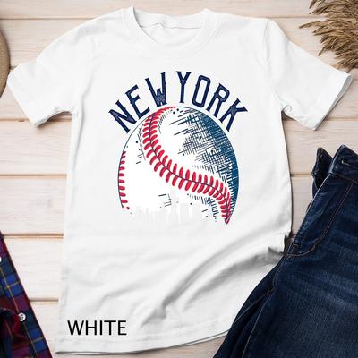 Maglietta Unisex Vintage Skyline di Downtown New York City Regalo per Amante del Baseball