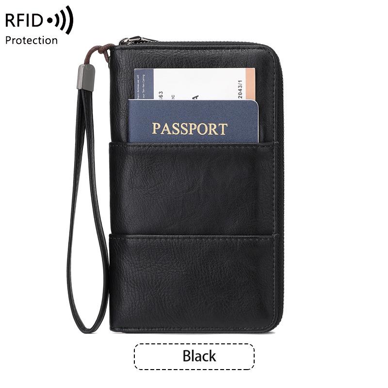 RFID Anti-Magnetic Zipper Passport Wallet: Multi-Function ID & Ticket Holder