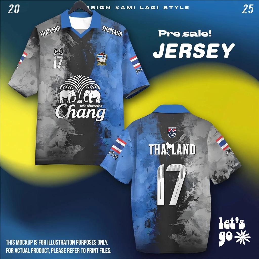 THAILAND Football Soccer Polo Vintage Shirt National Flag Elephant Logo Badge Unisex Men Women JERSEY Print Quick Dry Short Sleeve Uniform