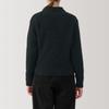 MUJI Women's Wool-Blend Boucle Polo Sweater, Dark Gray, Size XL, BA1P7A4A
