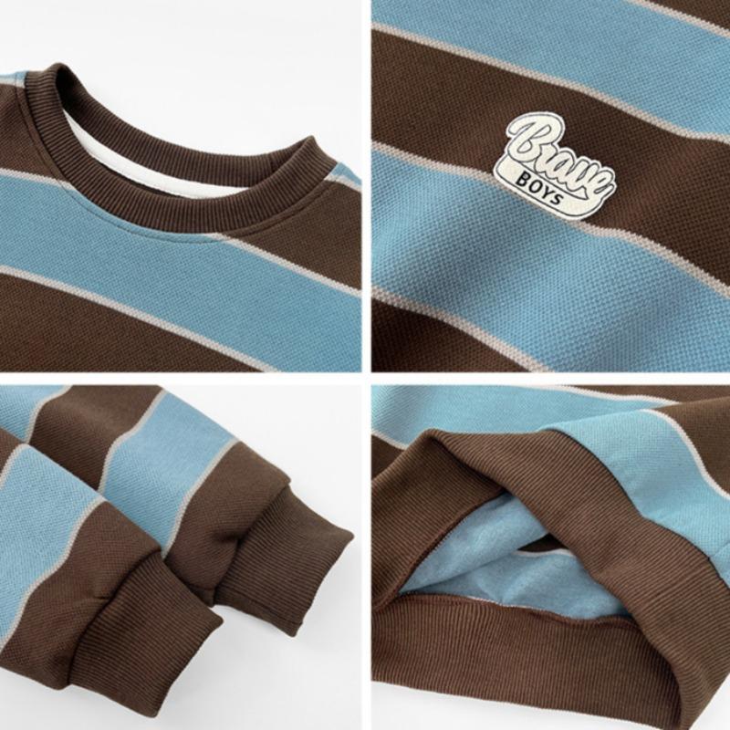Frühling und Herbst Jungen Neue Hübsche Langarm Gestreiften Sweatshirt