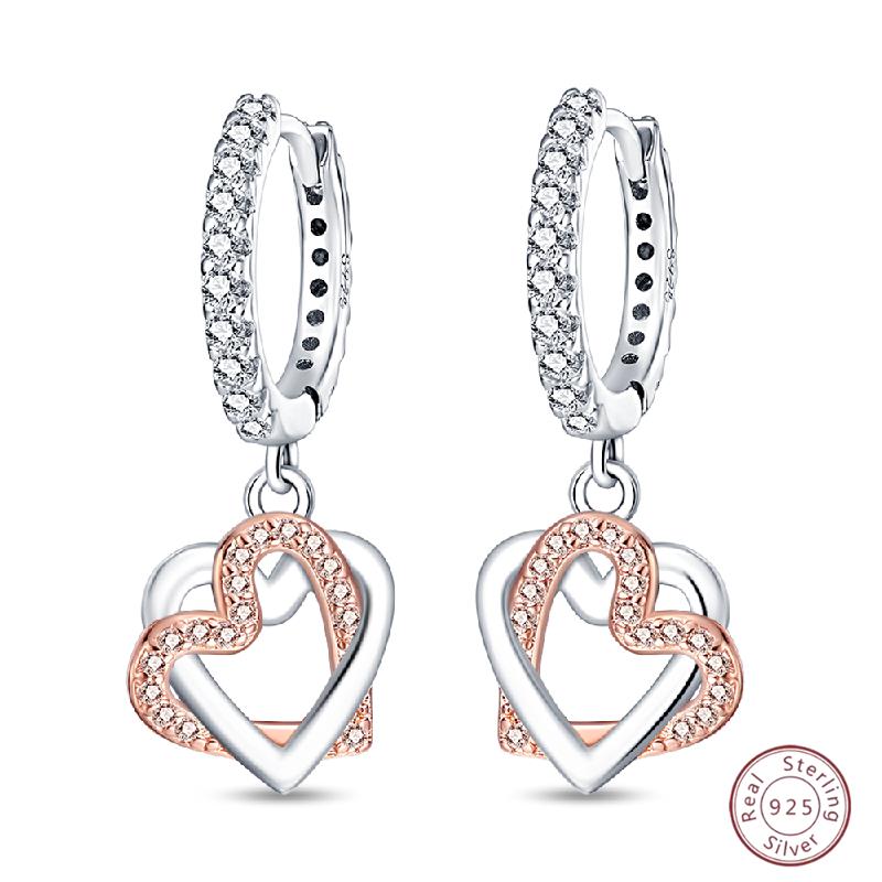 925 Ayar Burgu Halka Küpeler Minimalist Altın Yuvarlak Moda Zirkon Tokalı Düğün Takısı Kadınlar İçin Hediye