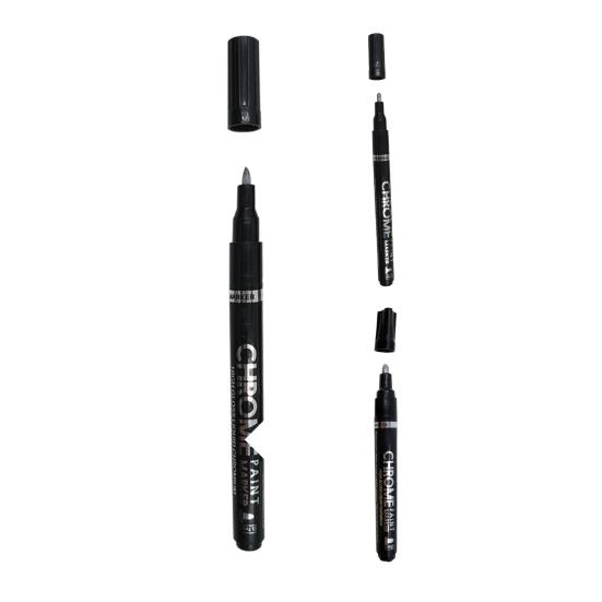 High Gloss Effects Chrome Plated Marker Pen Unique Plastic Reflective Ink Chrome Painting Pen for Glass
