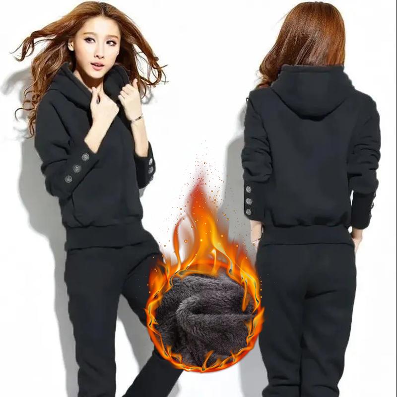 

Женский зимний теплый комплект из 2 предметов: толстовка с капюшоном и брюки 3XL