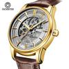 OCHSTIN Men's Skeleton Mechanical Watch - Genuine Leather, Waterproof, Fashionable Business Casual Wristwatch