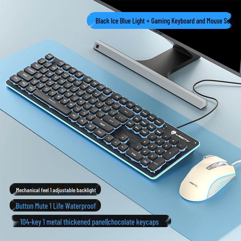 Langtu Wired Backlit Mechanical Keyboard for Office and Laptop Typing (Girls Edition)