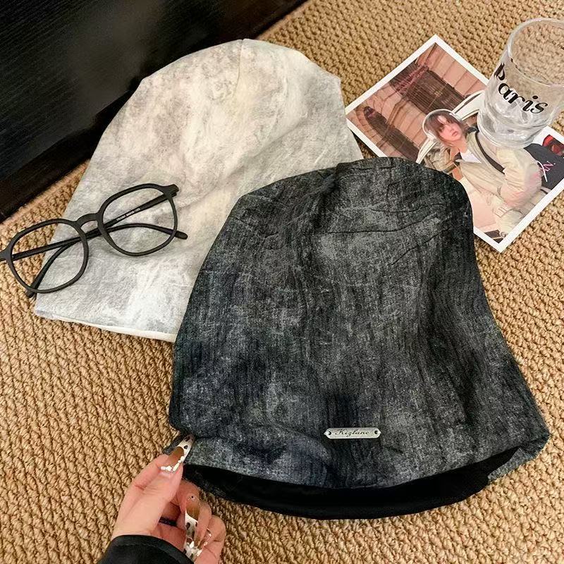 Niche Smudging Pile Hat Women's New Retro Trend Pullover Hat Loose Face Small Head Hat