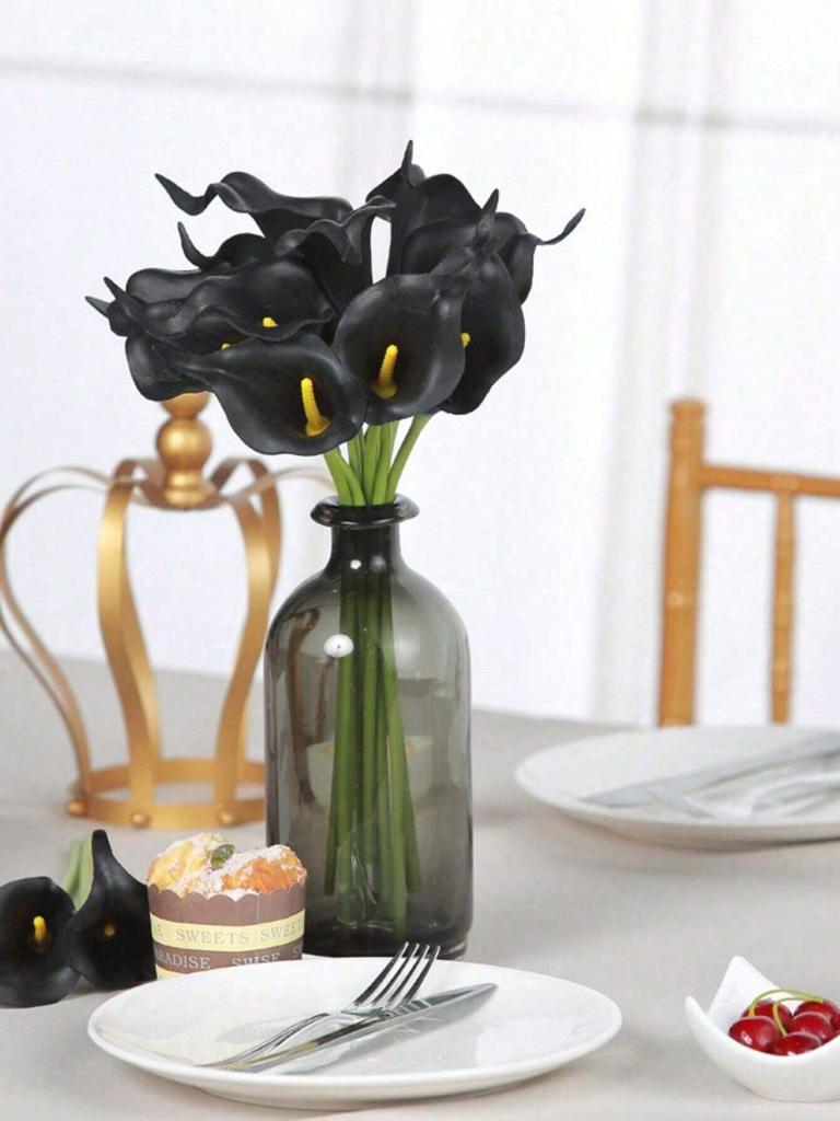 5/10pcs Artificial Flowers Calla Lily Bouquet Real Touch Faux Flower For Home Table Wedding Decoration Halloween Party Decor
