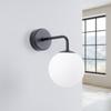 Kinkiet Ścienny Czarny Szklana Biała Kula Do Łazienki Przedpokoju 1Xg9 8W Astral Sollux Lighting