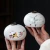 Ceramic Tea Caddy Souvenir: Small Moisture-Proof Jar for Pu-erh & White Tea, Ideal Gift with Logo